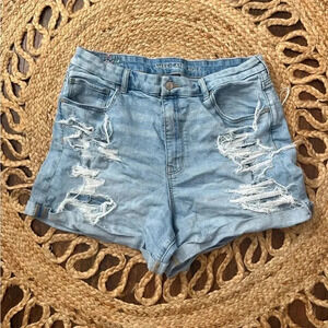 American Eagle Mom Shorts Floral Embroidered High Rise Jean Shorts Womens 18
